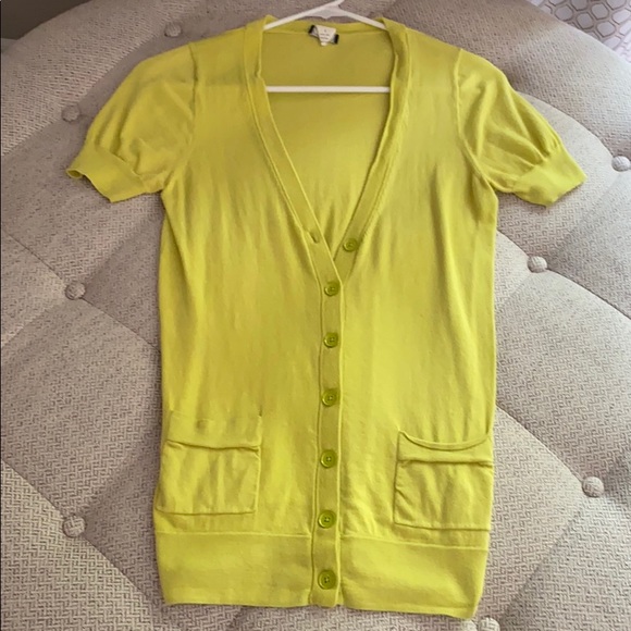 Lime Green Short-sleeved Cardigan - Picture 1 of 6